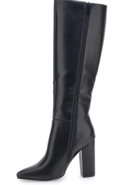 THE FIRST e kniehohe Stiefel mit hohem Absatz 500 SCHWARZ New