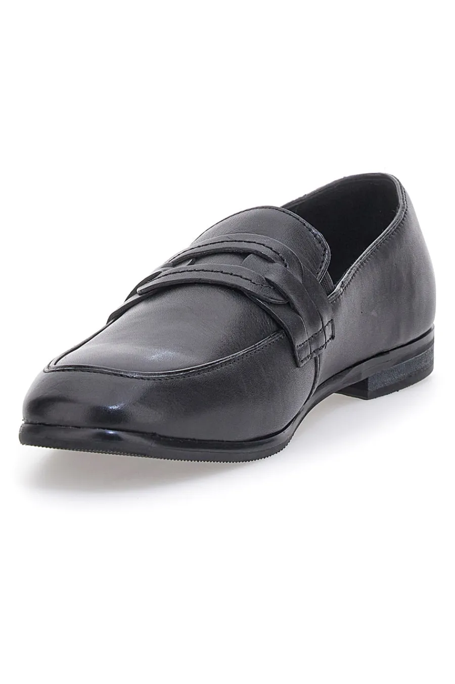 MIO TEMPO e Mokassins aus echtem Leder 2311 SCHWARZ Outlet