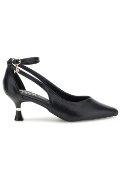 MARIELLA BURANI Schwarze Pumps mit Knöchelriemen und geformtem Absatz Burani 51851c1204 NERO
