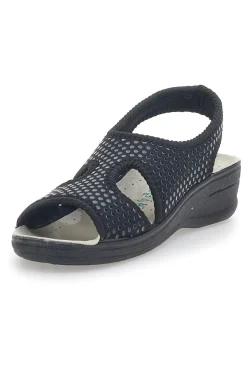 BIO UP e Sandalen, hergestellt in Italien, mit 1321-Lederfußbett SCHWARZ Clearance