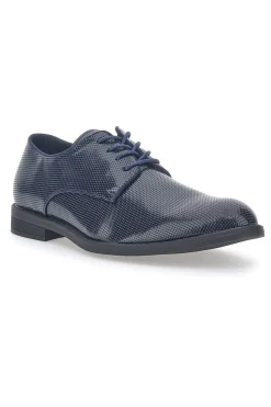 Uomo JOHES LAND Schwarze Schnürschuhe mit Webmuster 188506