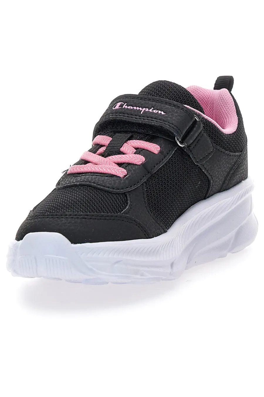 CHAMPION Schwarze Sneaker mit dicker Sohle und rosa Details HRO G PS Low Cut Shoe
