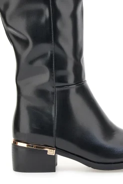 LAURA BIAGIOTTI e Stiefel aus glänzendem Material mit goldenen Details 8782M SCHWARZ Sale