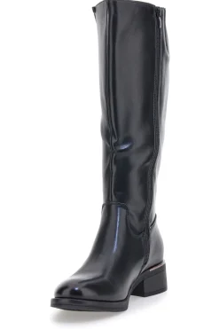 ENERGY e Stiefel mit metallischen Einsätzen und niedrigem Absatz I256 SCHWARZ Discount