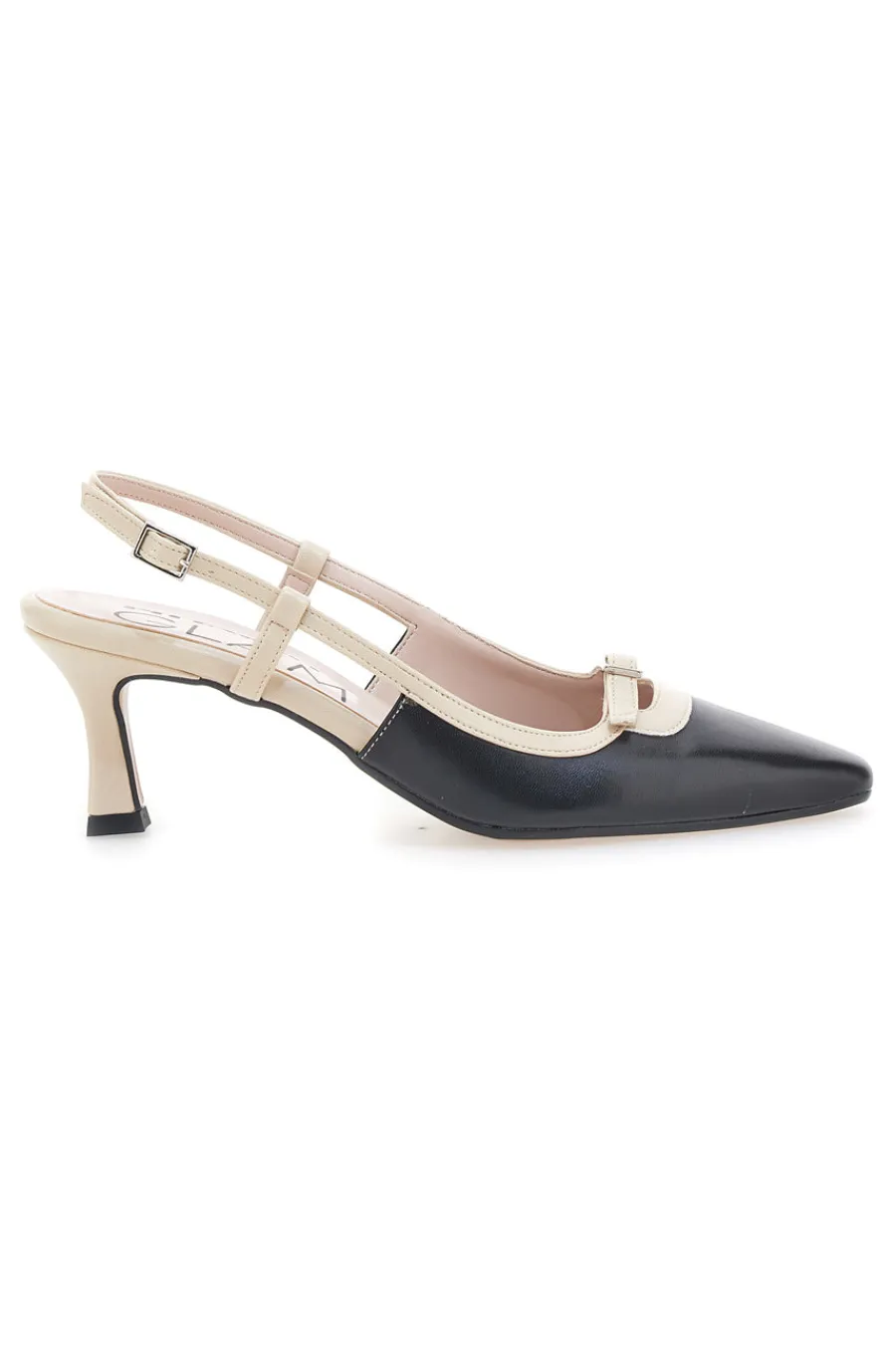 PITTARELLO GLAM Schwarze und beige Pumps mit Slingback-Riemen 2246 SCHWARZ, BEIGE Sale
