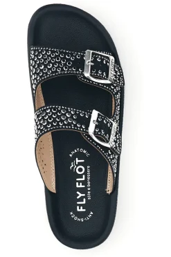 FLY FLOT Schwarz Strass Hausschuhe Und Schnallen Fliegenflot NERO Discount
