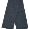 RONCATO Sciarpa blu fantasia pied de poule calda 46,003,03