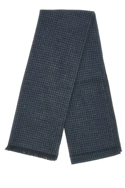 RONCATO Sciarpa blu fantasia pied de poule calda 46,003,03