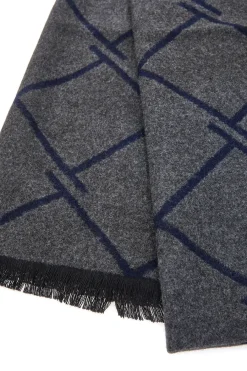 RONCATO Sciarpa grigia fantasia geometrica double face 46,003,18