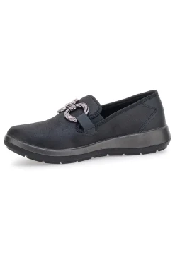 Donna INBLU Slip on nere con accessorio decorativo 67 WG