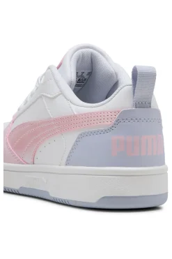 PUMA Snaakers Bianche e Dettagli Rosa e Lilla Rebound V6 Lo Blurry Dreams Jr