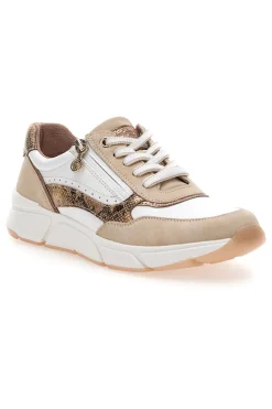 RELIFE Sneaker da donna beige con inserti animalier 671720320 Hot