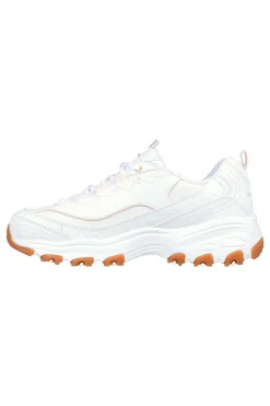 SKECHERS Sneaker da Donna Bianca con suola gum e Memory Foam D’Lites Good Neutral Best