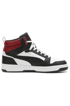 Uomo PUMA Sneakers Alte Bianche con dettagli neri e rossi Rebound V6 39232624