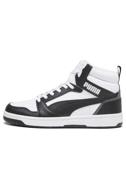 Uomo PUMA Sneakers Alte Bianche e Nere Rebound v6