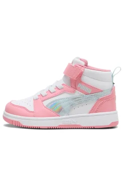 PUMA Sneakers alte bianche e rosa Rebound V6 Mid Space Belle AC+PS
