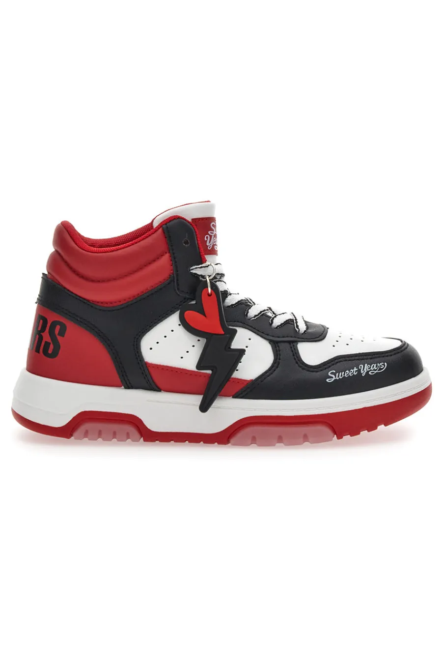 SWEET YEARS Sneakers Alte Bianche e Rosse 8580