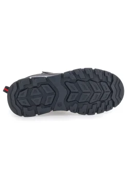 PITT KIDS Sneakers alte grigie con dettagli rossi e strappo 125