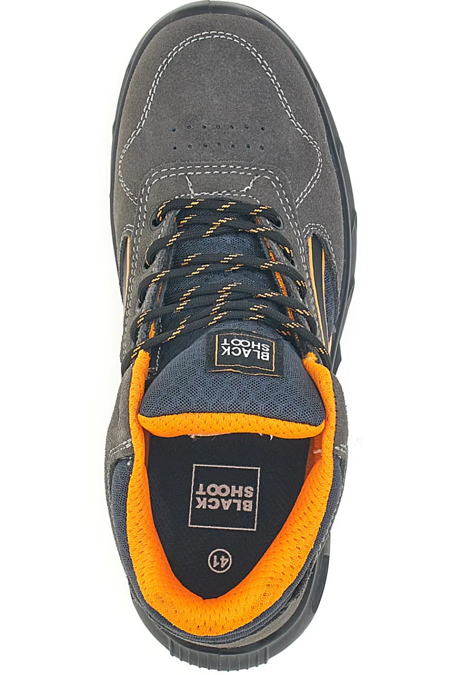 Uomo BLACK SHOOT Sneakers antinfortunistiche mid grigie S1P in pelle YL-5068H-1