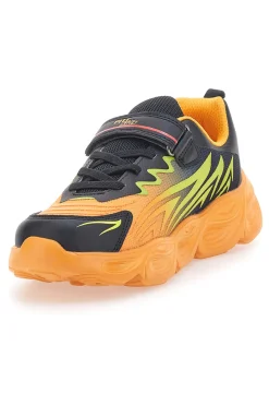 PITT KIDS Sneakers Arancione con Dettagli Neri e Velcro K191562