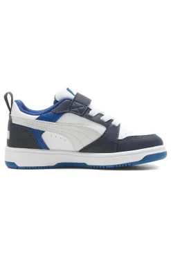 PUMA Sneakers basse bianche blu navy con strappo Rebound V6 Lo AC+ PS