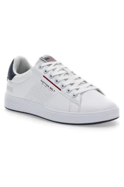 Uomo COTTON BELT Sneakers Basse Bianche e Blu Player Lth