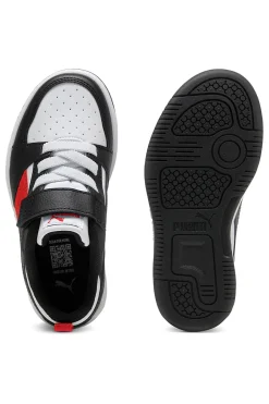 PUMA Sneakers basse bianche nere e rosse con strappo Rebound V6 Lo AC+ PS