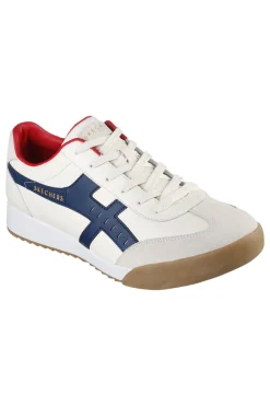 Uomo SKECHERS Sneakers Beige con Dettagli Blu e Rossi ZINGER MANZANILLA