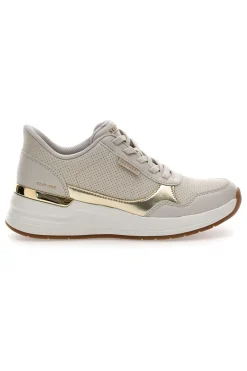 SKECHERS Sneakers beige con dettagli oro e soletta Memory Foam Billion 2 Top-Tier