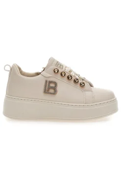 LAURA BIAGIOTTI Sneakers beige con logo laterale e fondo alto 9618 New