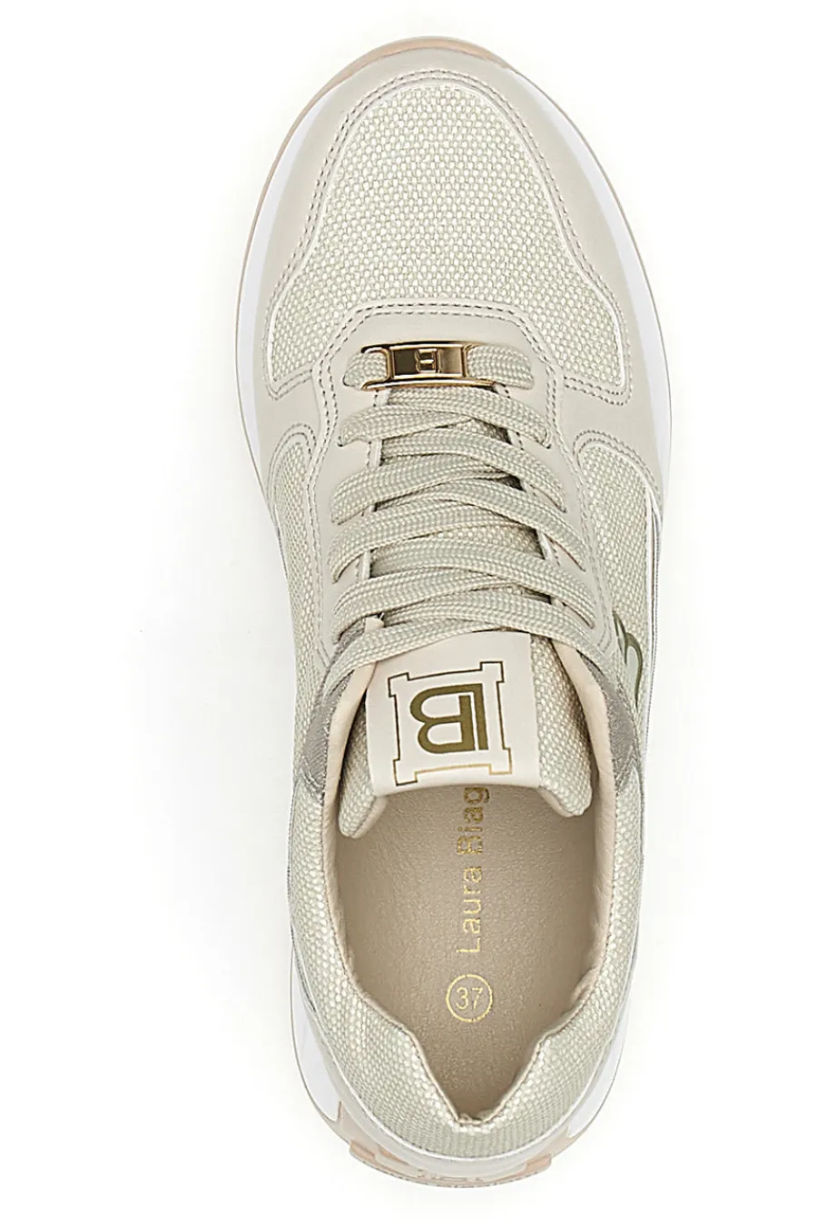 LAURA BIAGIOTTI Sneakers Beige Con Platform 8412 Discount