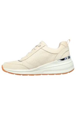 SKECHERS Sneakers beige con tomaia traforata e Memory Foam Billion Subtle Spots Outlet