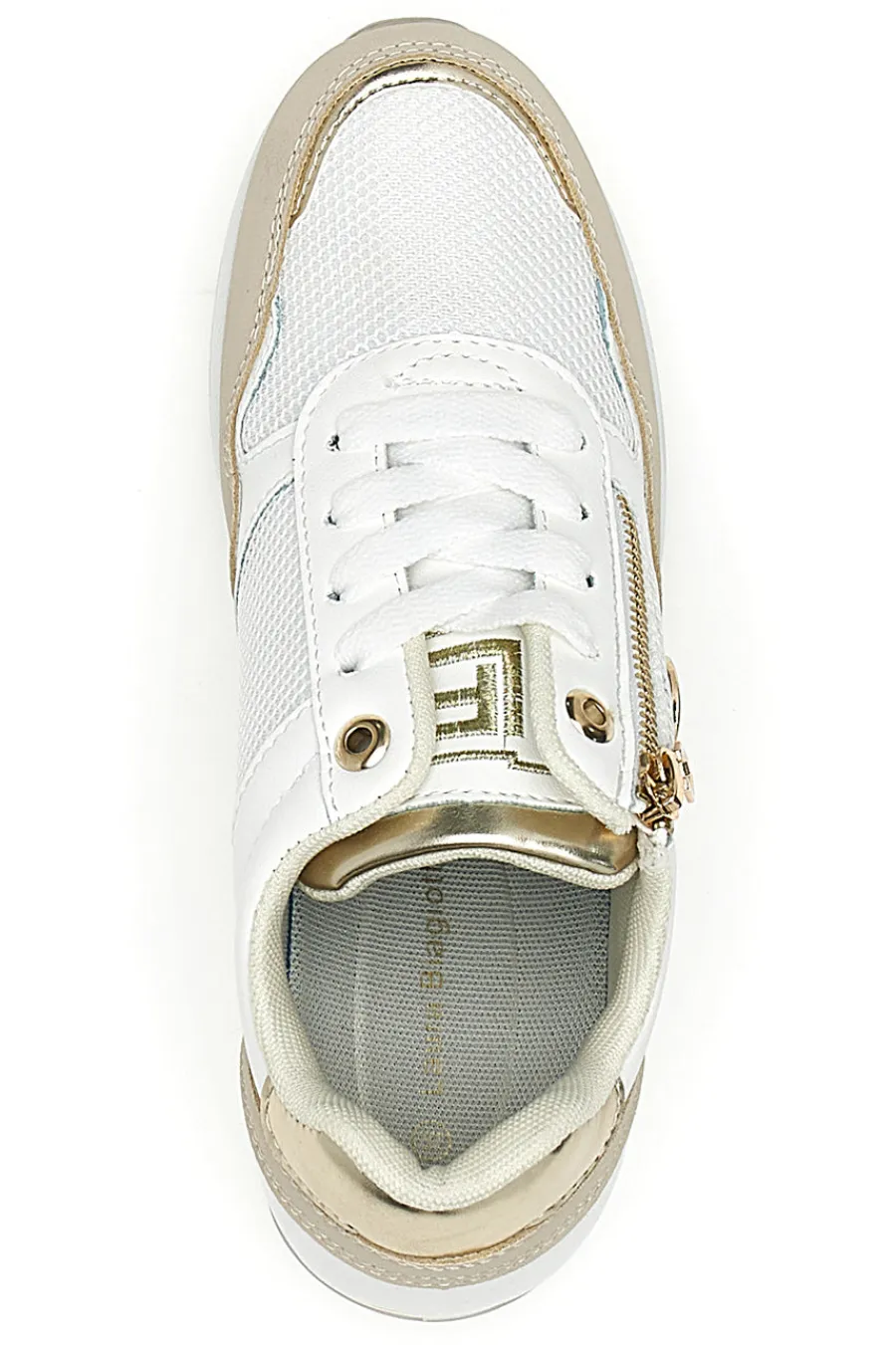 LAURA BIAGIOTTI Sneakers Beige con Zeppa e Chiusura con Lacci e Cerniera 8920 Outlet
