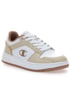CHAMPION Sneakers beige e bianche con dettagli color sabbia RD18 2.0 Low New
