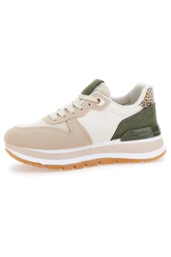 PRIMA RIGA Sneakers Beige e Verdi con Platform 461 Best