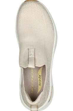 Donna SKECHERS Sneakers Beige Arch Fit D'Lux Walker Glimmer Dust