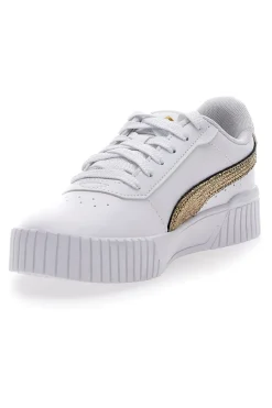 PUMA Sneakers Bianche Casula con Lacci Carina 2.0 Mettalic Shine Outlet
