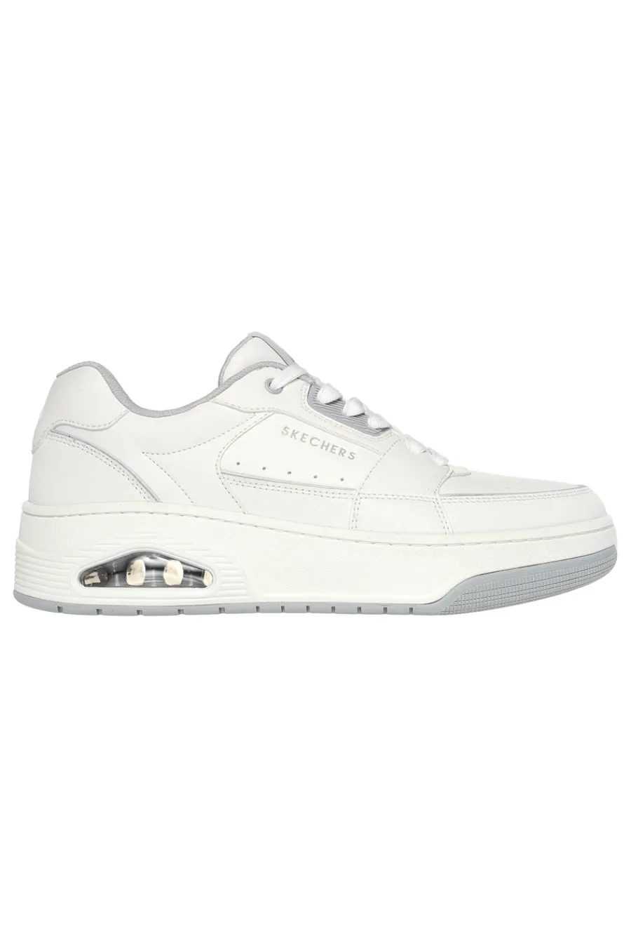 Uomo SKECHERS Sneakers bianche con Air-Cooled Memory Foam UNO COURT LOW-POST