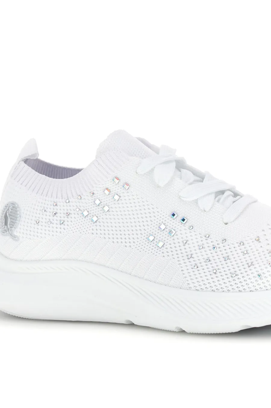 CANGURO Sneakers Bianche con brillantini in tessuto traforato CA1206 Discount