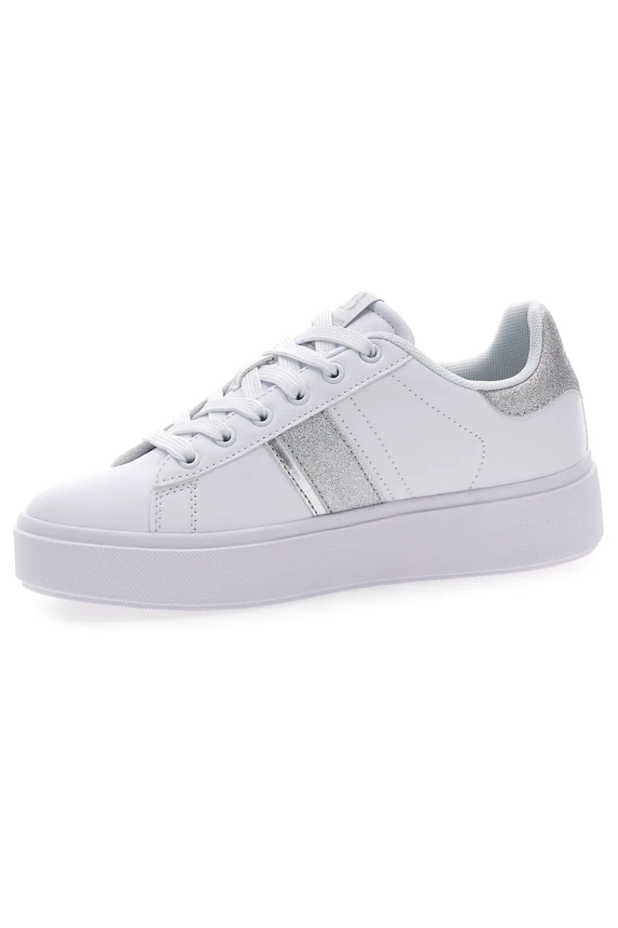 COTTON BELT Sneakers Bianche con Dettagli Argentati ANNUNZIATA LTH Discount