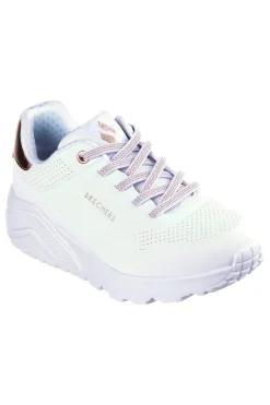 Donna SKECHERS Sneakers bianche con dettagli oro Uno Lite