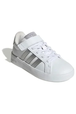 ADIDAS Sneakers bianche con dettagli metallizzati e chiusura a strappo GRAND COURT 3.0 EL C