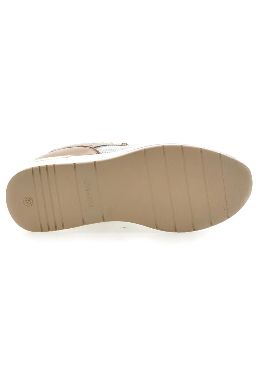 INBLU Sneakers bianche con dettagli oro rosa e zeppa 486IN New