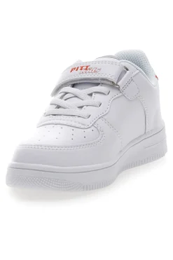 PITT KIDS Sneakers Bianche con Dettagli Arancioni e Blu K191562