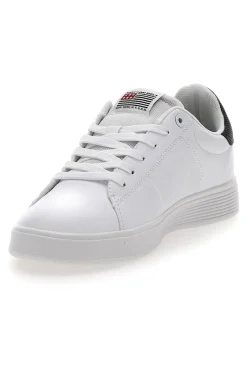 Uomo COTTON BELT Sneakers Bianche con Dettaglio Nero CBM4A54