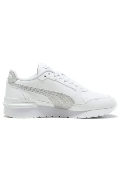 PUMA Sneakers bianche con glitter argento ST Runner v4 SL Glitter Jr New