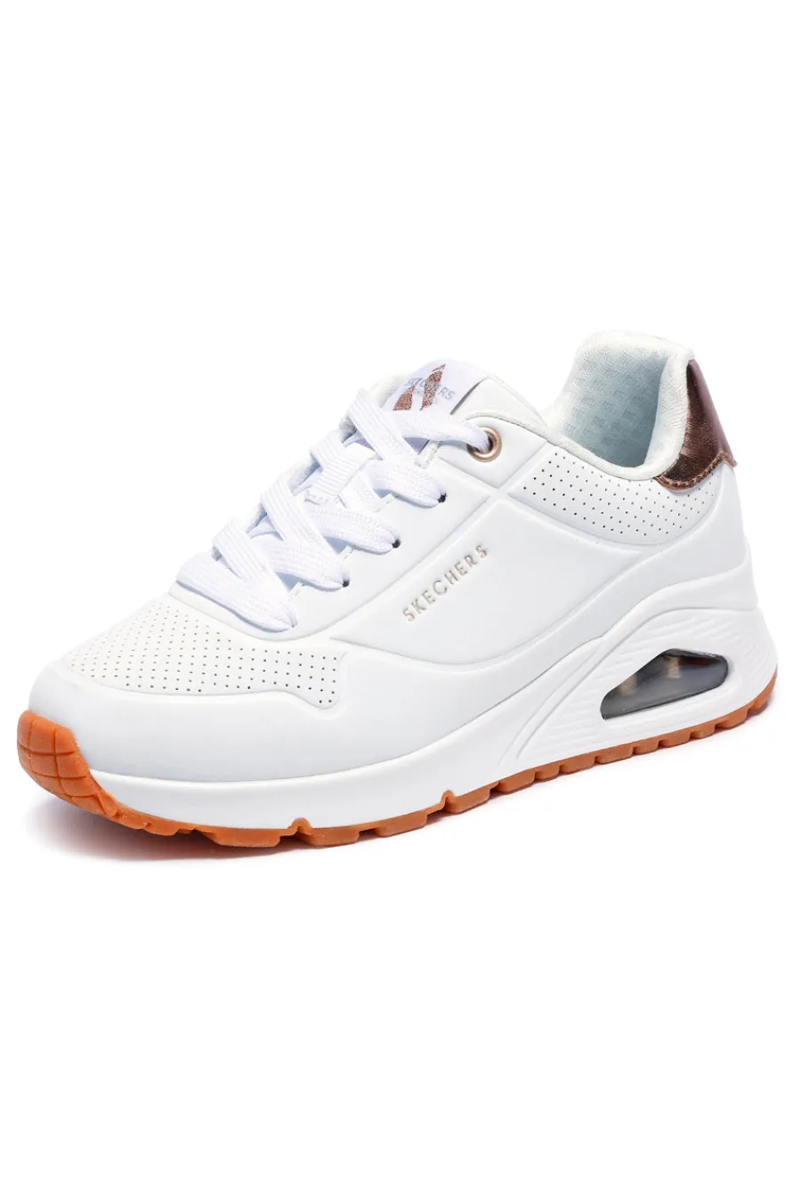 SKECHERS Sneakers bianche con inserti metallici UNO Gen1 SHIMMER AWAY ESS STREET GIRLS Outlet