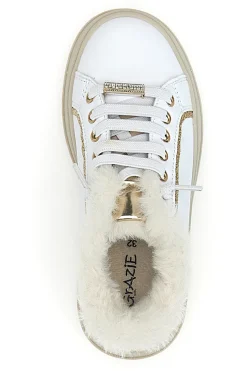 GRAZIE GIRL Sneakers bianche con interno in pelliccia 1551