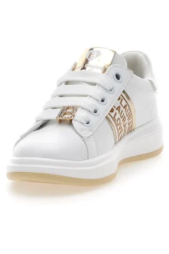 LAURA BIAGIOTTI Sneakers Bianche con Logo Dorato L8945