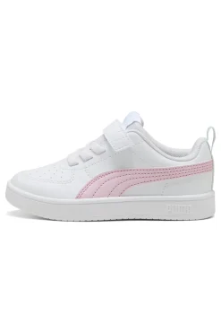 PUMA Sneakers Bianche con Logo Laterale Rosa e Velcro RICKIE AC+PS